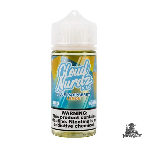 Iced Blue Raspberry Lemon by — Cloud Nurdz 100mL Freebase Freebase E-Liquid at Vapekage