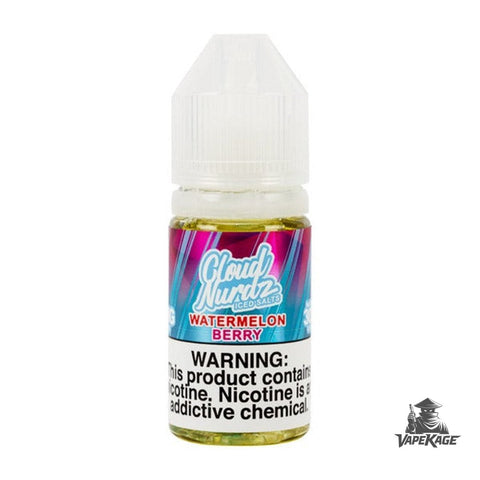 Iced Watermelon Berry by — Cloud Nurdz 30mL Nic Salt Nicotine Salt E-Liquid at Vapekage