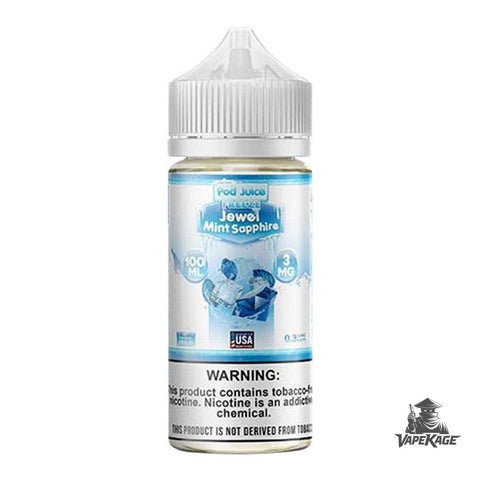 Jewel Mint Sapphire Freeze — Pod Juice 100mL Freebase Freebase E-Liquid at Vapekage