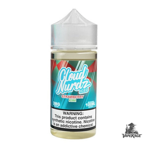 Strawberry Kiwi Iced — Cloud Nurdz 100mL Freebase Freebase E-Liquid at Vapekage