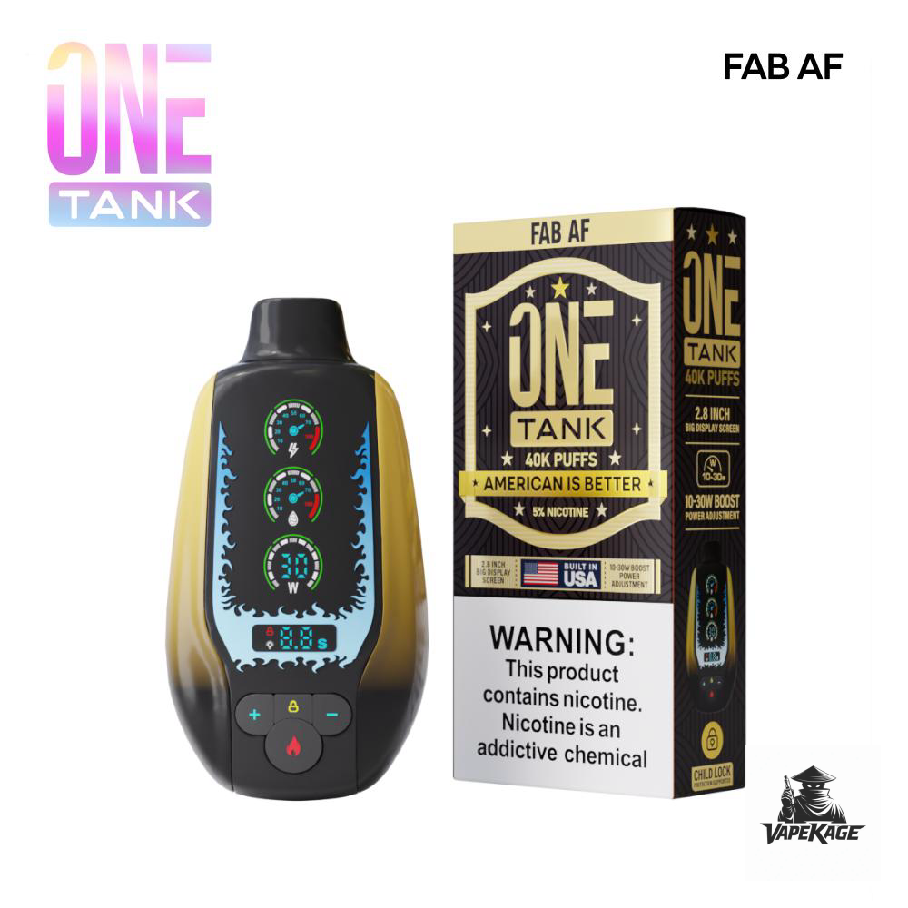disposable vape with screen One Tank 40K Disposable Vape — 40,000 Puffs, Smart Screen