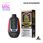 One Tank 40K Disposable Vape in Sour Strawberry flavor, 40000 puffs, 22mL, Made in USA