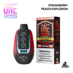 One Tank 40K Disposable Vape in Strawberry Peach Explosion flavor, 40000 puffs, 22mL, Made in USA