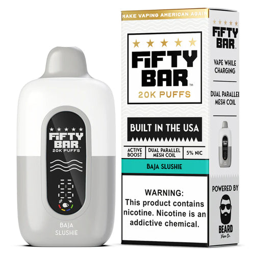 Baja Slushie Fifty Bar White Series 20K rechargeable disposable vape