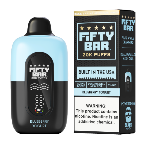 Blueberry Yogurt Fifty Bar Black Series 20K rechargeable disposable vape