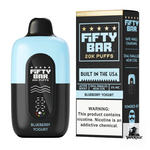 Fifty Bar Black Series 20K Disposable Vape in Blueberry Yogurt flavor, 20000 puffs