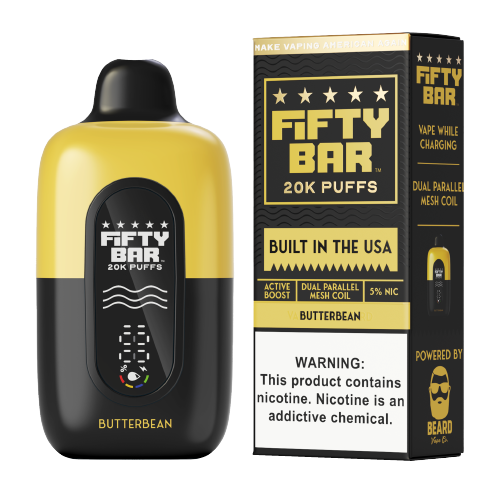 Butterbean Fifty Bar Black Series 20K disposable vape device