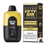 Fifty Bar Black Series 20K Disposable Vape in Butterbean flavor, 20000 puffs