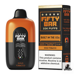 Fifty Bar Black Series 20K Disposable Vape in Gold Tobacco flavor, 20000 puffs