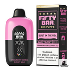 Fifty Bar Black Series 20K Disposable Vape in Strawberry Cereal Donut Milk flavor, 20000 puffs