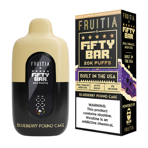 Blueberry Pound Cake Fifty Bar x Fruitia 20K disposable vape