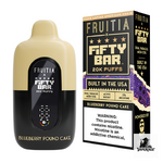 Fifty Bar x Fruitia 20K Disposable Vape in Blueberry Pound Cake flavor, 20000 puffs