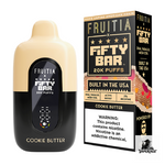 Fifty Bar x Fruitia 20K Disposable Vape in Cookie Butter flavor, 20000 puffs