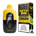 Fifty Bar x Fruitia 20K Disposable Vape in Sour Batch flavor, 20000 puffs