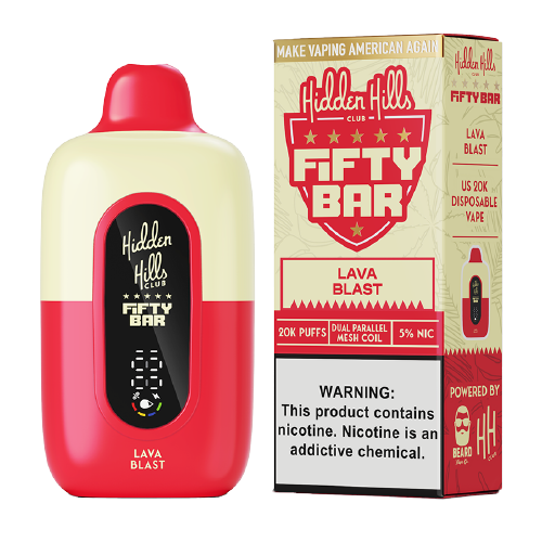 Lava Blast Fifty Bar x Hidden Hills 20K disposable vape device