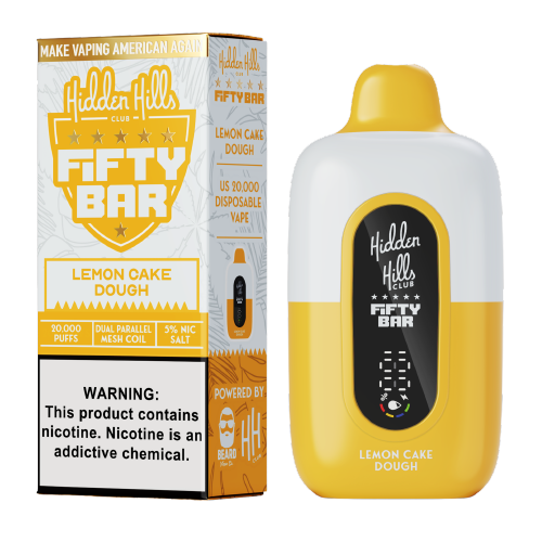Lemon Cake Dough Fifty Bar x Hidden Hills 20K rechargeable vape