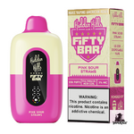Fifty Bar x Hidden Hills 20K Disposable Vape in Pink Sour Straws flavor, 20000 puffs