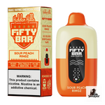Fifty Bar x Hidden Hills 20K Disposable Vape in Sour Peach Ringz flavor, 20000 puffs