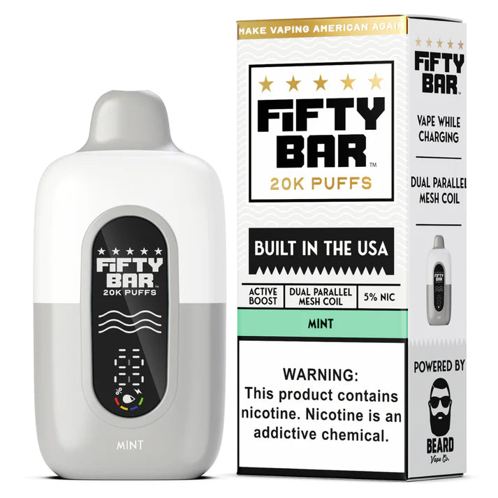 Mint Fifty Bar White Series 20K rechargeable disposable vape