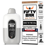 Fifty Bar White Series 20K Disposable Vape in Texas Mint flavor, 20000 puffs