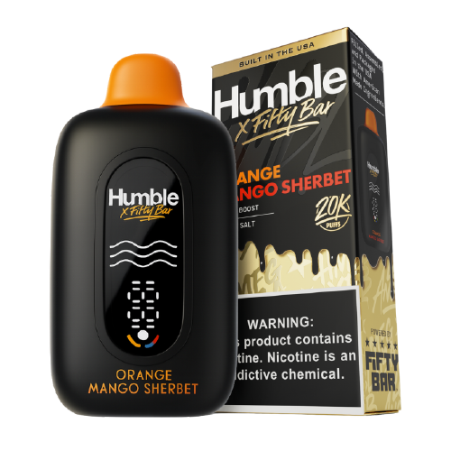 Orange Mango Sherbet Fifty Bar x Humble disposable vape – blended fruit flavor device