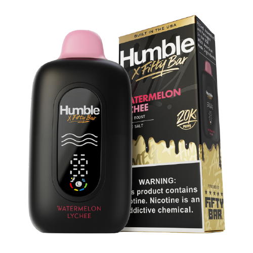 Watermelon Lychee Fifty Bar x Humble disposable vape – fruit fusion flavor device