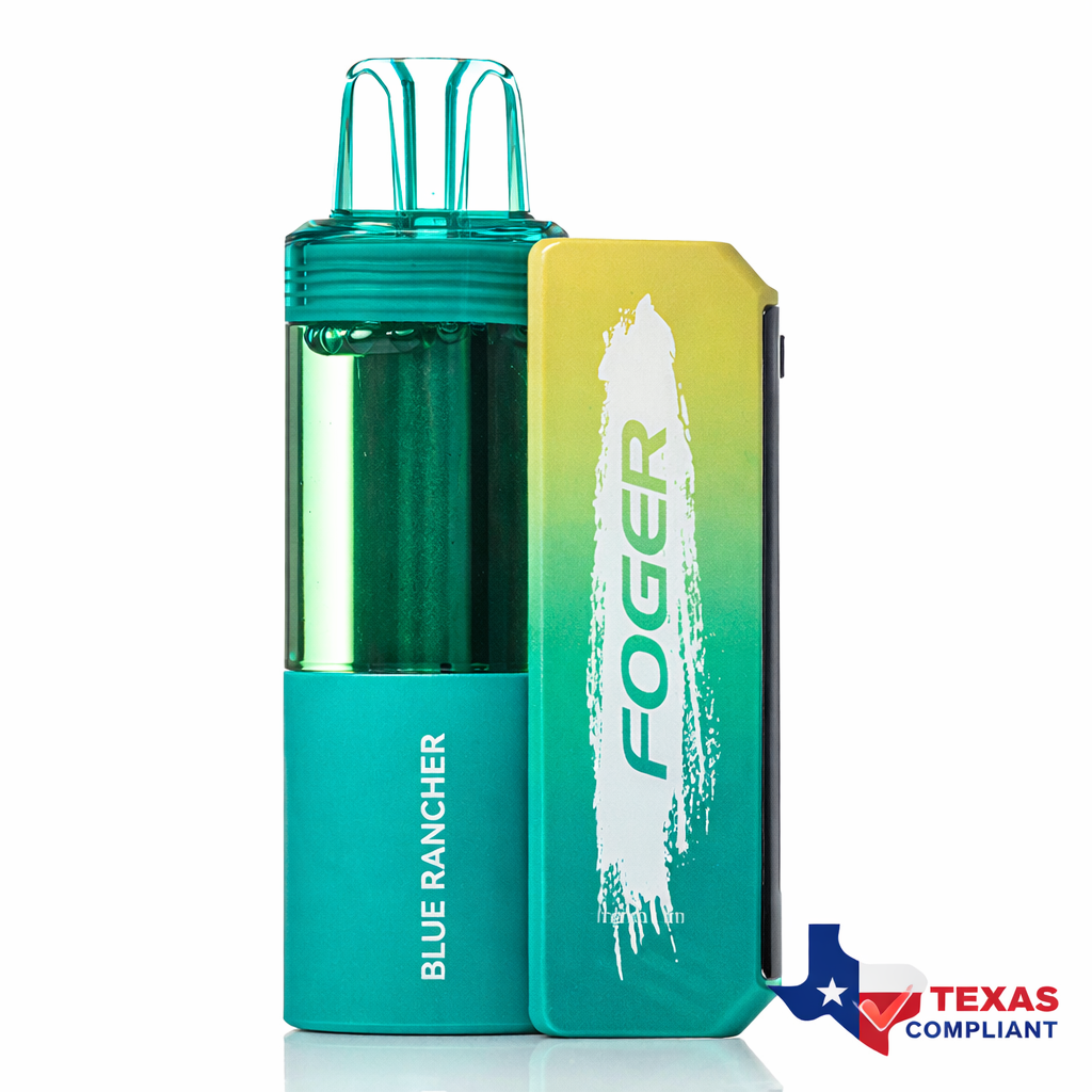 Foger Switch Pro 30K disposable vape in Blue Rancher flavor, rechargeable high-puff vape device Texas compliant
