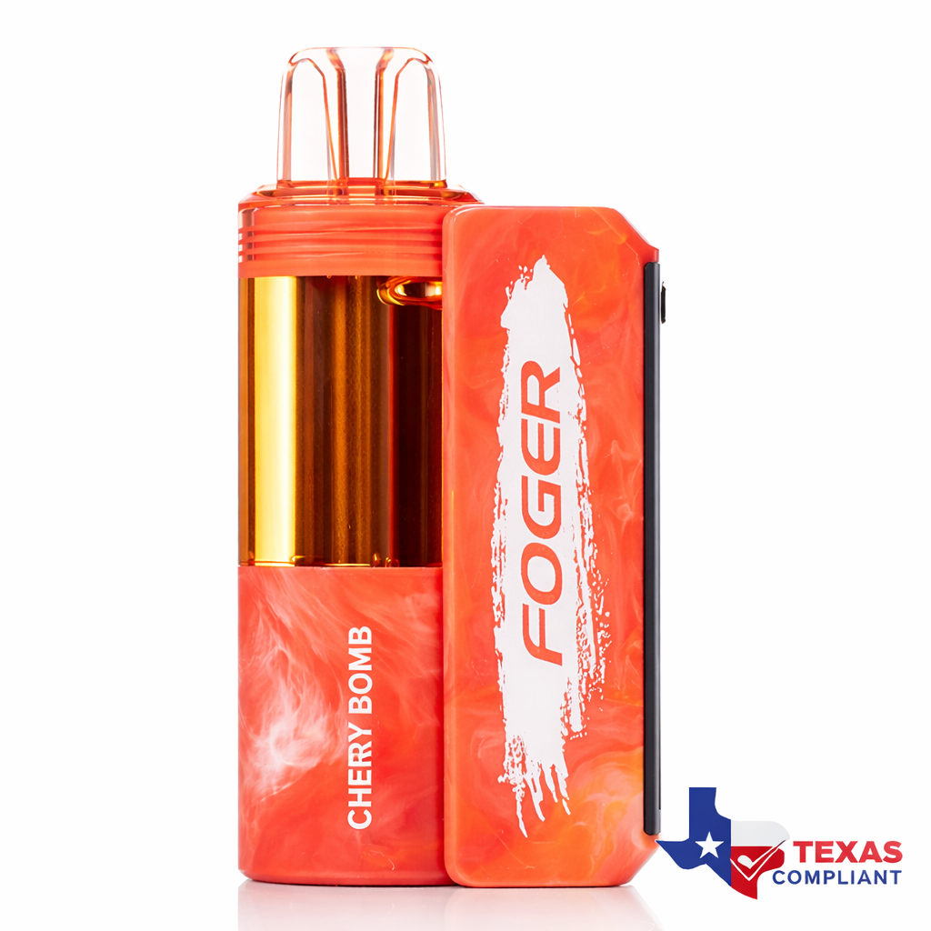 Foger Switch Pro 30K disposable vape in Cherry Bomb flavor, rechargeable high-puff vape device Texas compliant
