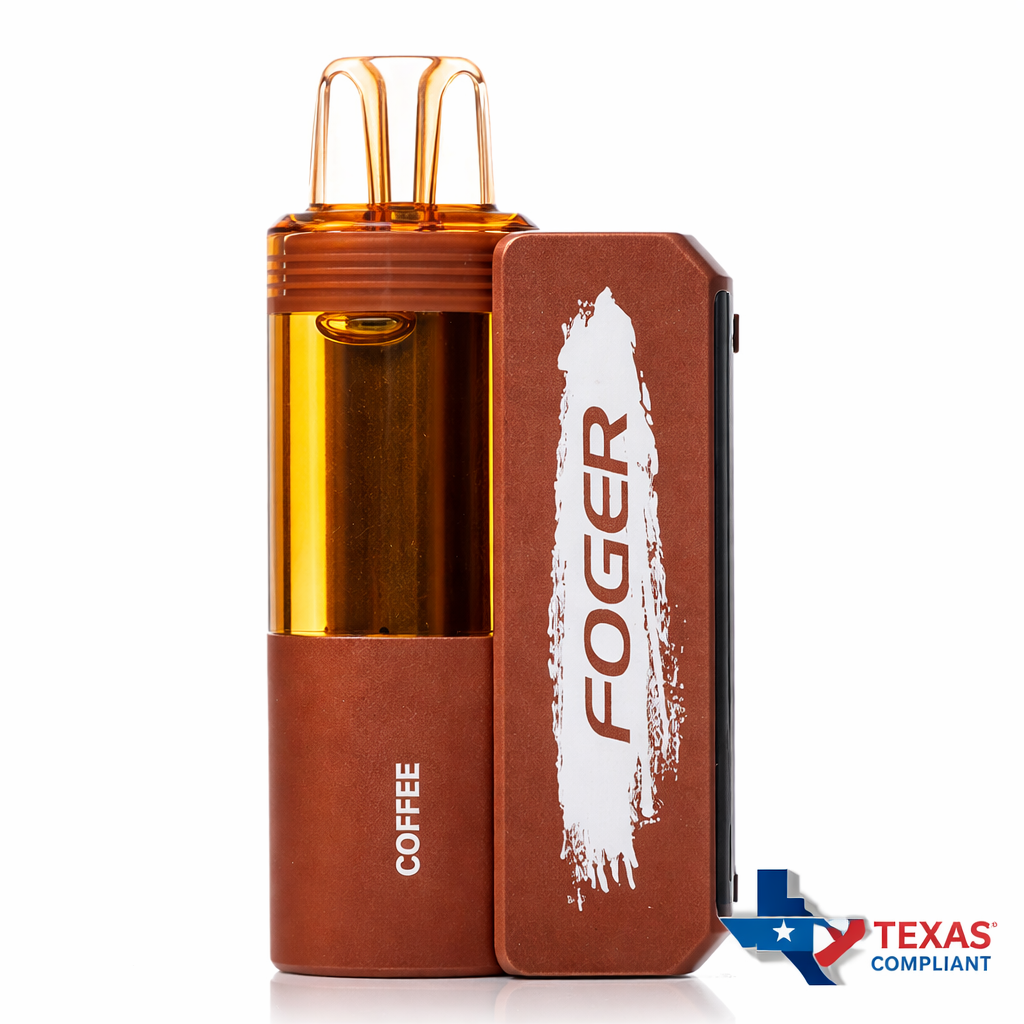 Foger Switch Pro 30K disposable vape in Coffee flavor, rechargeable high-puff vape device Texas compliant