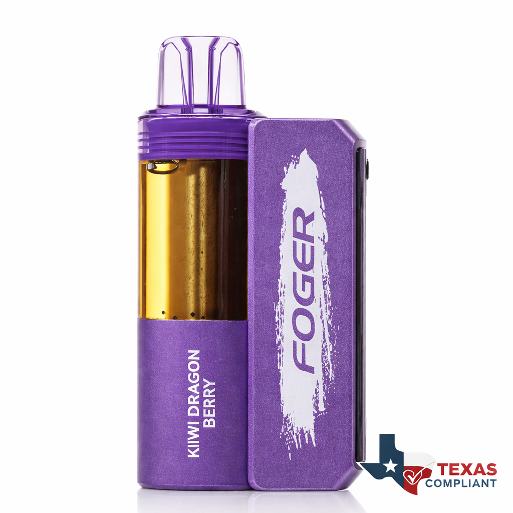 Foger Switch Pro 30K disposable vape in Kiwi Dragon Berry flavor, rechargeable high-puff vape device Texas compliant