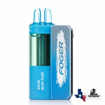 Foger Switch Pro 30K disposable vape in Sour Blue Dust flavor, rechargeable high-puff vape device Texas compliant