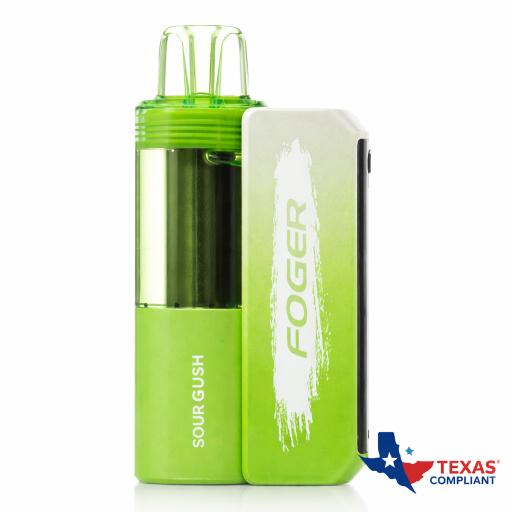 Foger Switch Pro 30K disposable vape in Sour Gush flavor, rechargeable high-puff vape device Texas compliant