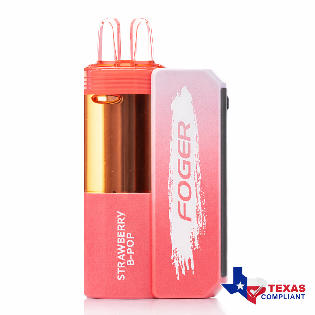 Foger Switch Pro 30K disposable vape in Strawberry B-Pop flavor, rechargeable high-puff vape device Texas compliant