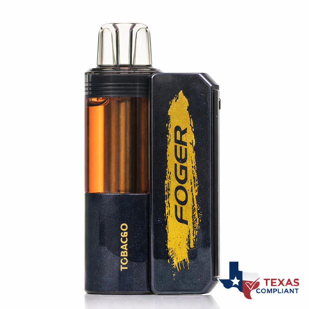 Foger Switch Pro 30K disposable vape in Tobacco flavor, rechargeable high-puff vape device Texas compliant