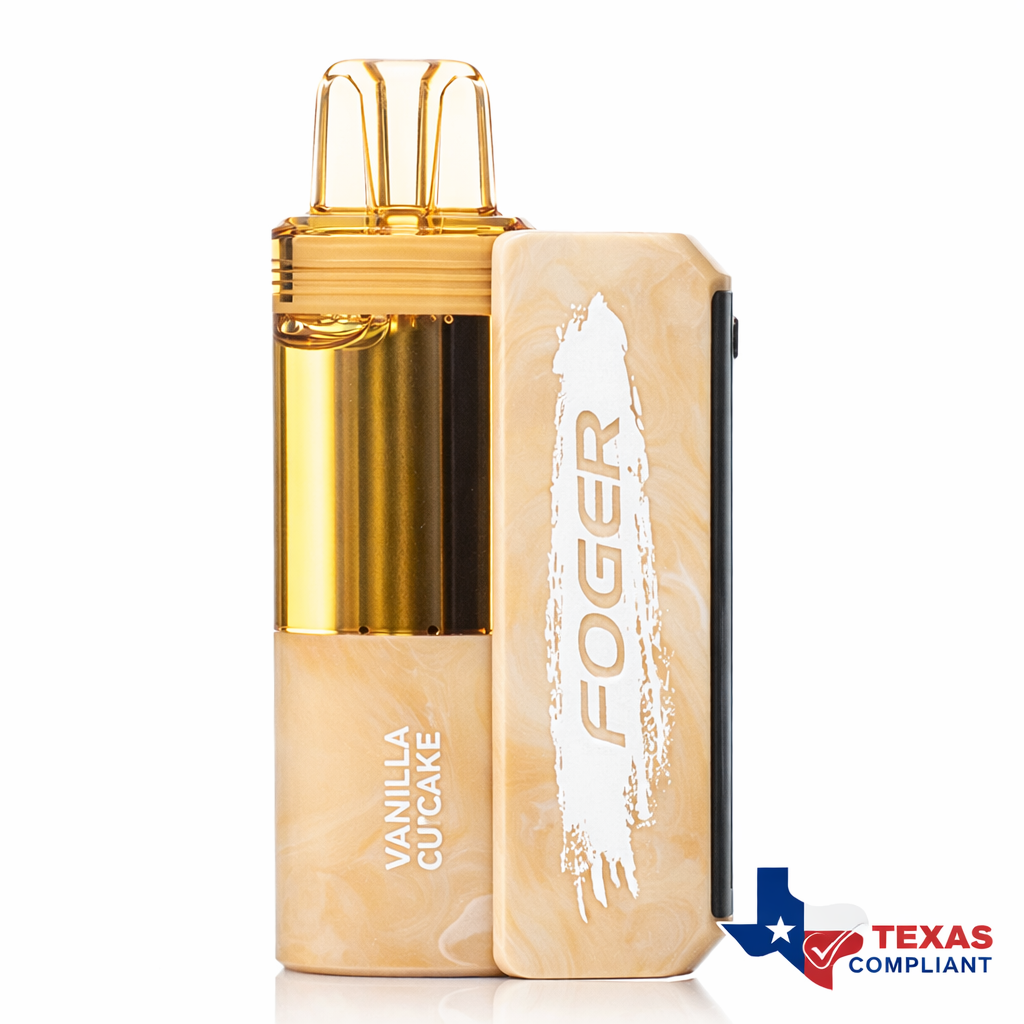 Foger Switch Pro 30K disposable vape in Vanilla Cupcake flavor, rechargeable high-puff vape device Texas compliant