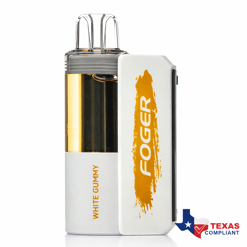 Foger Switch Pro 30K disposable vape in White Gummy flavor, rechargeable high-puff vape device Texas compliant