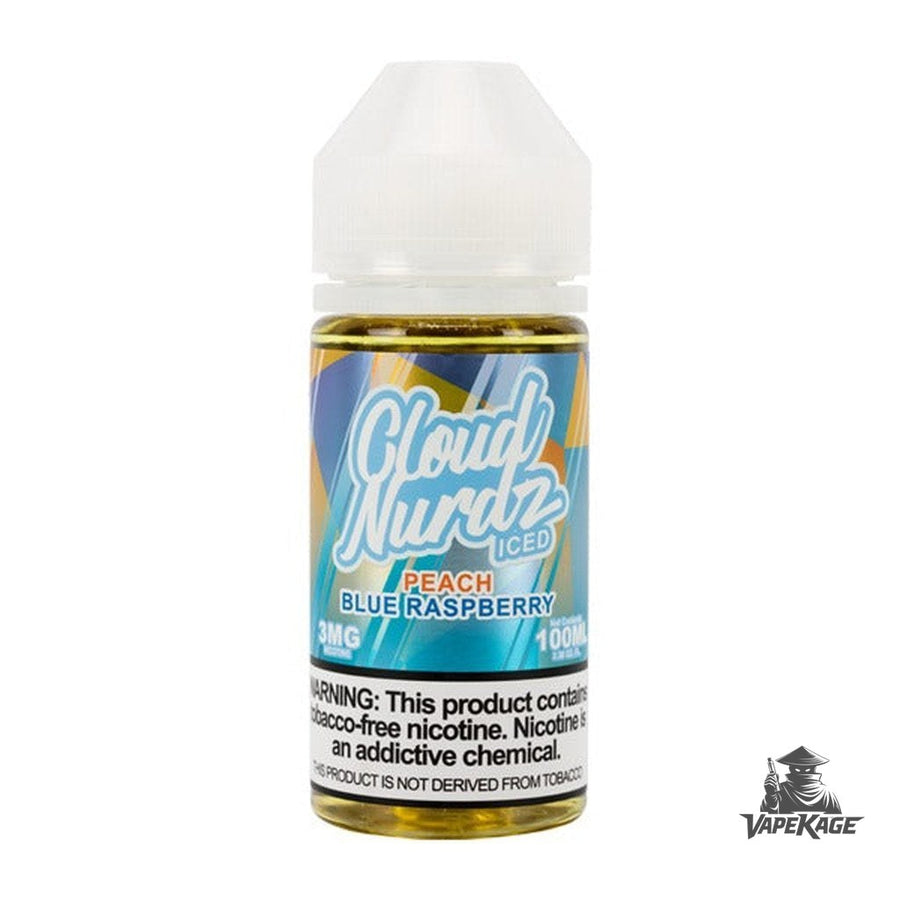 Iced Peach Blue Raspberry by — Cloud Nurdz 100mL Freebase Freebase E-Liquid at Vapekage
