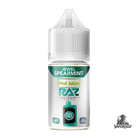 Jewel Spearmint RAZ x — Pod Juice 30mL Nic Salt Nicotine Salt E-Liquid at Vapekage