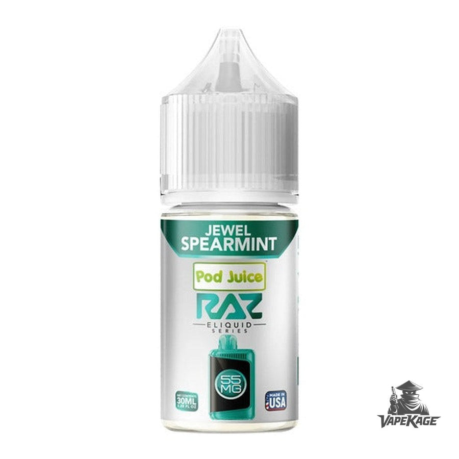 Jewel Spearmint RAZ x — Pod Juice 30mL Nic Salt Nicotine Salt E-Liquid at Vapekage