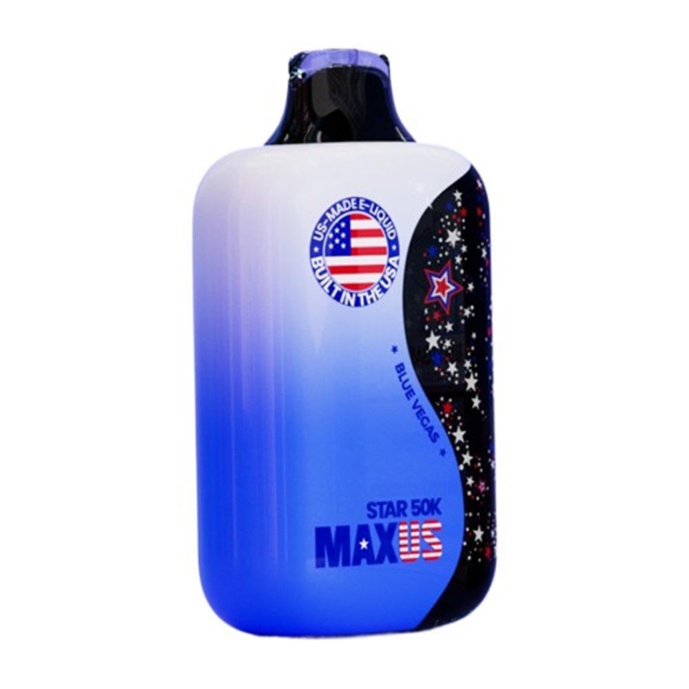  Maxus Star 50K disposable vape device in Blue Vegas (Blue Razz Ice) flavor.