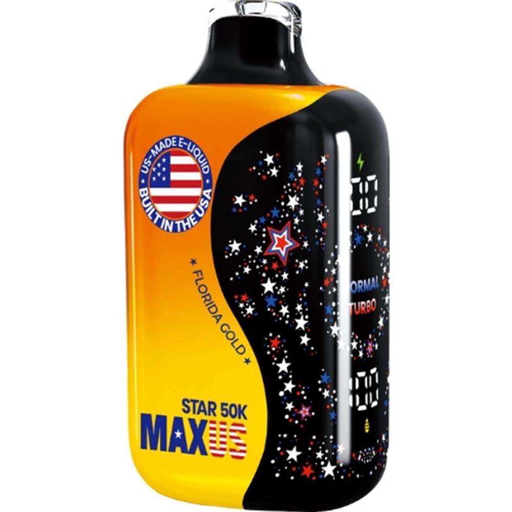 Maxus Star 50K disposable vape device in Florida Gold (Orange Juice) flavor.