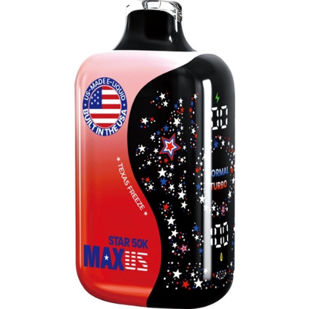 Maxus Star 50K disposable vape device in Texas Freeze (Watermelon Ice) flavor.