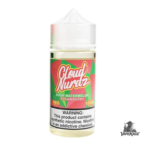 Sour Watermelon Strawberry — Cloud Nurdz 100mL Freebase Freebase E-Liquid at Vapekage
