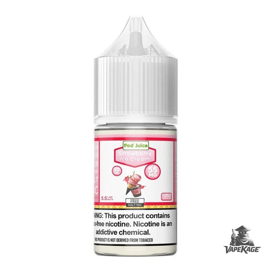 Strawberry Ice Cream — Pod Juice 30mL Nic Salt Nicotine Salt E-Liquid at Vapekage