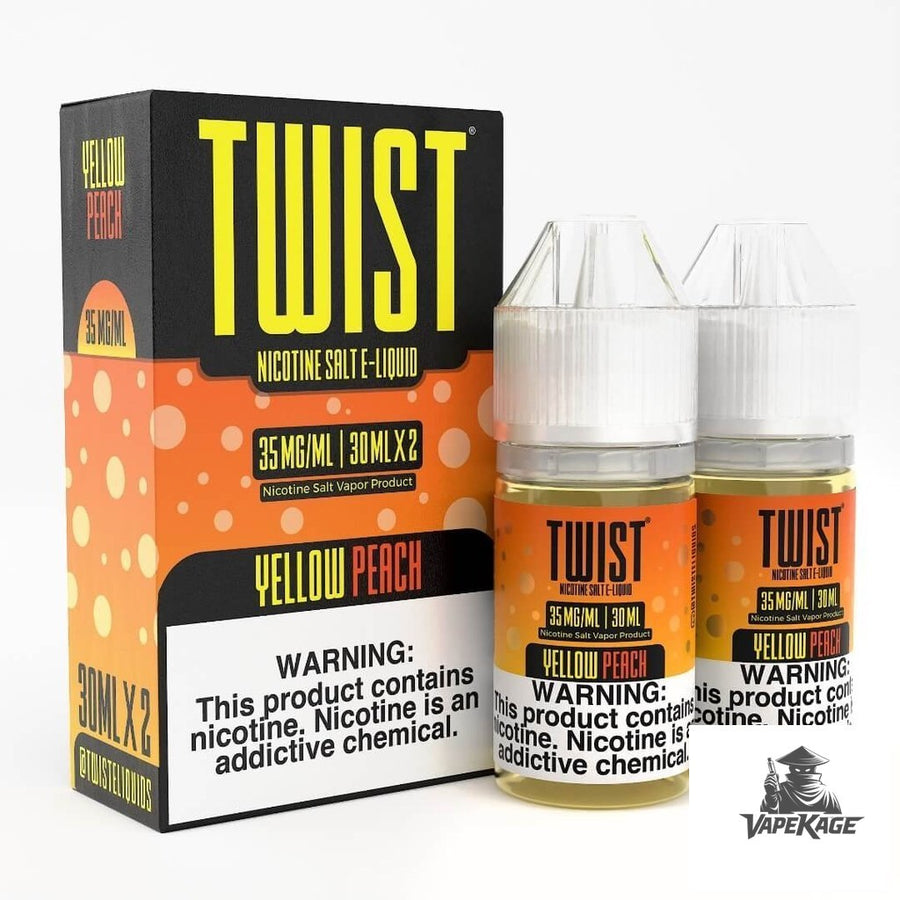Yellow Peach — Twist E-Liquids 60mL (2x30mL twin pack) Nic Salt Nicotine Salt E-Liquid at Vapekage