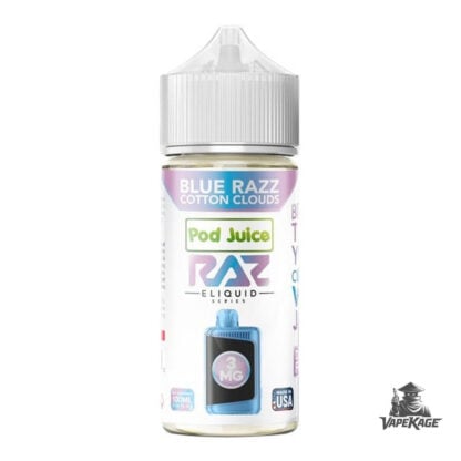 Blue Razz Cotton Clouds RAZ x — Pod Juice 100mL Freebase