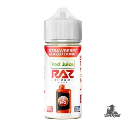 Strawberry Glazed Donut RAZ x — Pod Juice 100mL Freebase