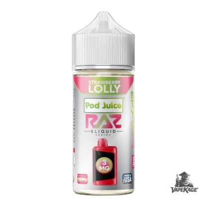 Strawberry Lolly RAZ x — Pod Juice 100mL Freebase