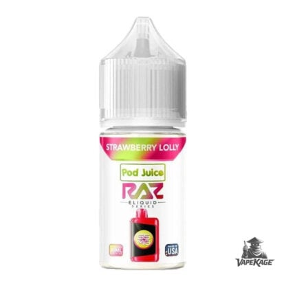 Strawberry Lolly RAZ x — Pod Juice 30mL Nic Salt